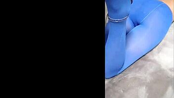 Feeling Sexy In Pantyhose And Blue High Heels