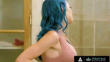 Nuru massage where perfect masseuse Jewelz Blu eases clients with hot techniques