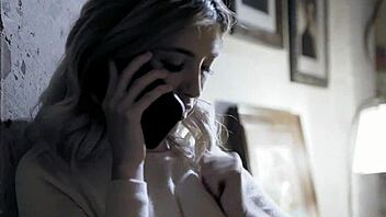 Petite babysitter fucks big cock on phone with boyfriend