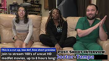 i examine student intern giggles in latex gloves at hospital