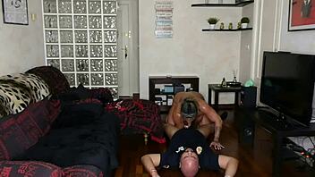 muscular policeman with big clit and tits arrests but ends up fucking me instead