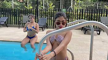 I bring my girl mellsnbrings this 18yo petite teen for casting with blowjob and rimjob