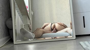 Cum on the ass during morning sex with a young girl at home