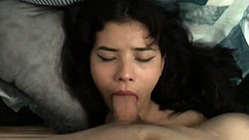 Skinny Teen Teases with Deepthroat Blowjob Before Riding Cock in Homemade Creampie Session
