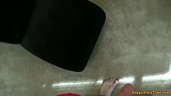 ginger banks blonde babe gets blowjob pov facial after toy fucking orgasm