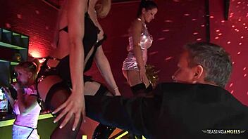 Naughty blonde and brunette sluts ride monster cocks in wild interracial group fucking. Moaning louder than ever in doggystyle and cowgirl.