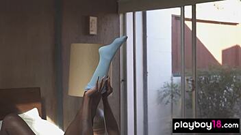 Passionate ebony beauty Victoria Antoinette reveals her tight black pussy