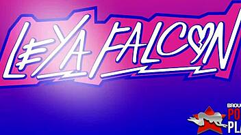 Whoa, check out mocha hunk Mandingo sliding his huge cock into blonde Leya Falcon's tight spots