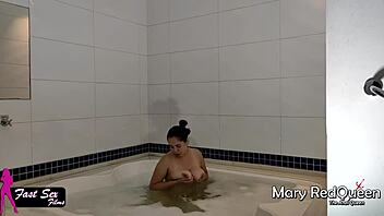 boy from the gym meets redhead in motel bathtub for a steamy encounter