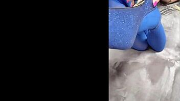 Feeling Sexy In Pantyhose And Blue High Heels