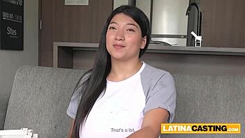 Those massive boobs on that Latina babe got titty fucked hard at casting!