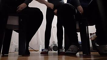 Bold mutual masturbation heats up as I watch my two girlfriends in leggings reach orgasm in wild group lesbian action