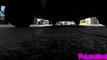 brunette milf gets horny on the way to dinner and rides cowgirl in the taxi