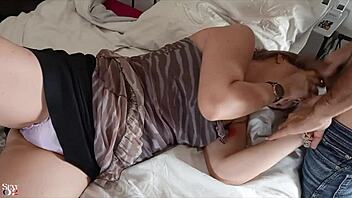 Fucked in zebra dress with purple satin panties, adding rimjob and doggystyle for extra thrill