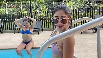 I bring my girl mellsnbrings this 18yo petite teen for casting with blowjob and rimjob