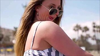 Denise Klarskov flashes publicly during her exciting trip to Malaga Spain feeling thrilled