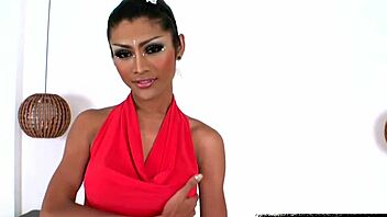 Beautiful Ladyboy Reveals Round Boobs Giant Cock