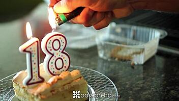 Passion-HD Cassidy Ryan Gets Naughty Blowjob And Facial For Her 18th Birthday Sex