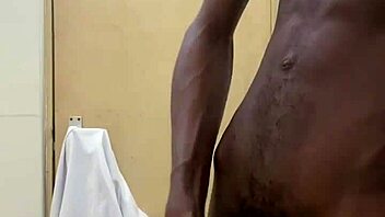 Oh man, busting a huge nut in public toilet with monster black cock!