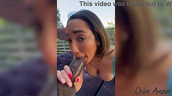 Chloe Amour gets wet pussy licked outdoors before BBC pounding in rough doggystyle. Trees shake as she orgasms hard with Troy Francisco.