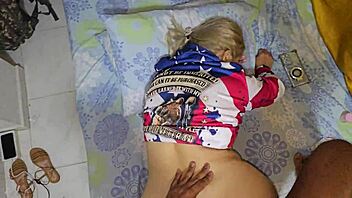 the blonde beauty indulges in intense anal sex outdoors with passionate thrusts and moans