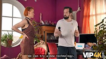 Hey, vip4k's mature redhead tricks her neighbor and shows him a real orgasm