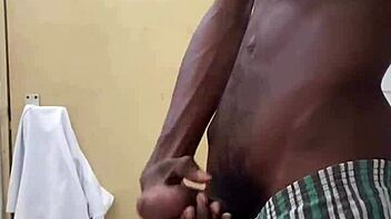 Oh man, busting a huge nut in public toilet with monster black cock!