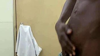 Oh man, busting a huge nut in public toilet with monster black cock!