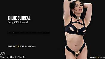 sexy joi voicemail from chloe surreal with big natural tits masturbation and striptease fun.