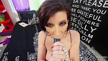 Hey, why not shove that huge toy deep inside my juicy brunette milf pussy until I squirt?