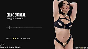 sexy joi voicemail from chloe surreal with big natural tits masturbation and striptease fun.