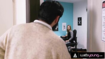 Conflicted teen Kristen Scott explores her sexuality passionately licking and scissoring with petite blonde Kenna James in college dorm