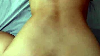 young wife lets cum on her belly during quick fucking session