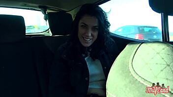 Sabrine, the somptueuse French brunette with small waist and big tits, craves intense anal from monster cock