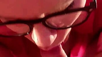 oh man i love suckin that cock like a total bitch with glasses on