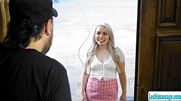 busty masseuse teases with 69 licking and face sitting on curvy neighbor in sensual lesbian massage