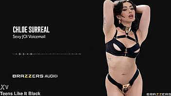 sexy joi voicemail from chloe surreal with big natural tits masturbation and striptease fun.