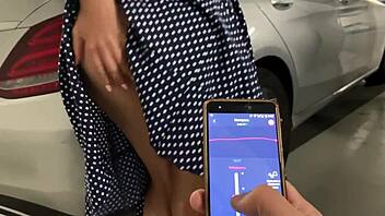 Risky Lovense Orgasm Control In Public Bar With Wet Pussy And Vibrator