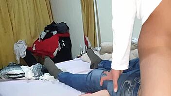 Young model enjoys outdoor activity with instructor.