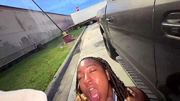 Man, this trucker married girl turned truck stop slut sucked my dick like crazy in the parking lot