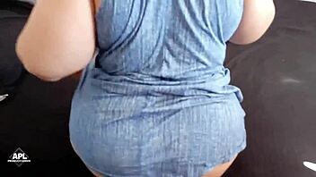 Colombian BBW slut gives deepthroat blowjob then doggystyle pussy fucking with big ass shaking.