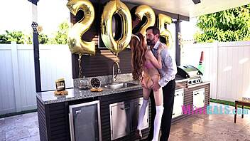 Teenie Shows Off Skinny Skills Leading To Intense New Year Fucking Thrill