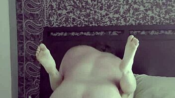 Muscular guy roughly thrusts neighbor wife from behind then turns to creampie her deeply