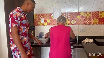 Brazilian maid boldly approaches for outdoor public encounter in see-through outfit.