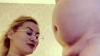 hottie with big tits licking a cock in casual chat