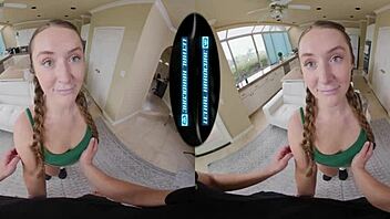 hey, look at me, this curvy redhead teen babysitter chloe marie is ready to convince you with pov cowgirl riding and deep blowjob action