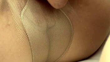 Why does Maddy get fucked in seamless tan pantyhose before feet get cummed on?