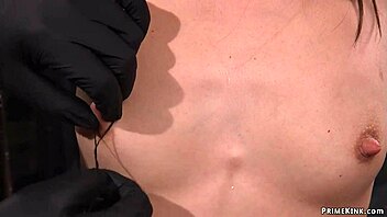 Hey, check this small tits Latina sub enduring device bondage torment?