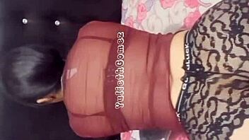 College bunny babe in uniform teases with big tits and ass at dorm party