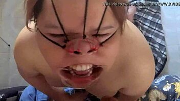 i tied her up and then covered her face and nose with my load